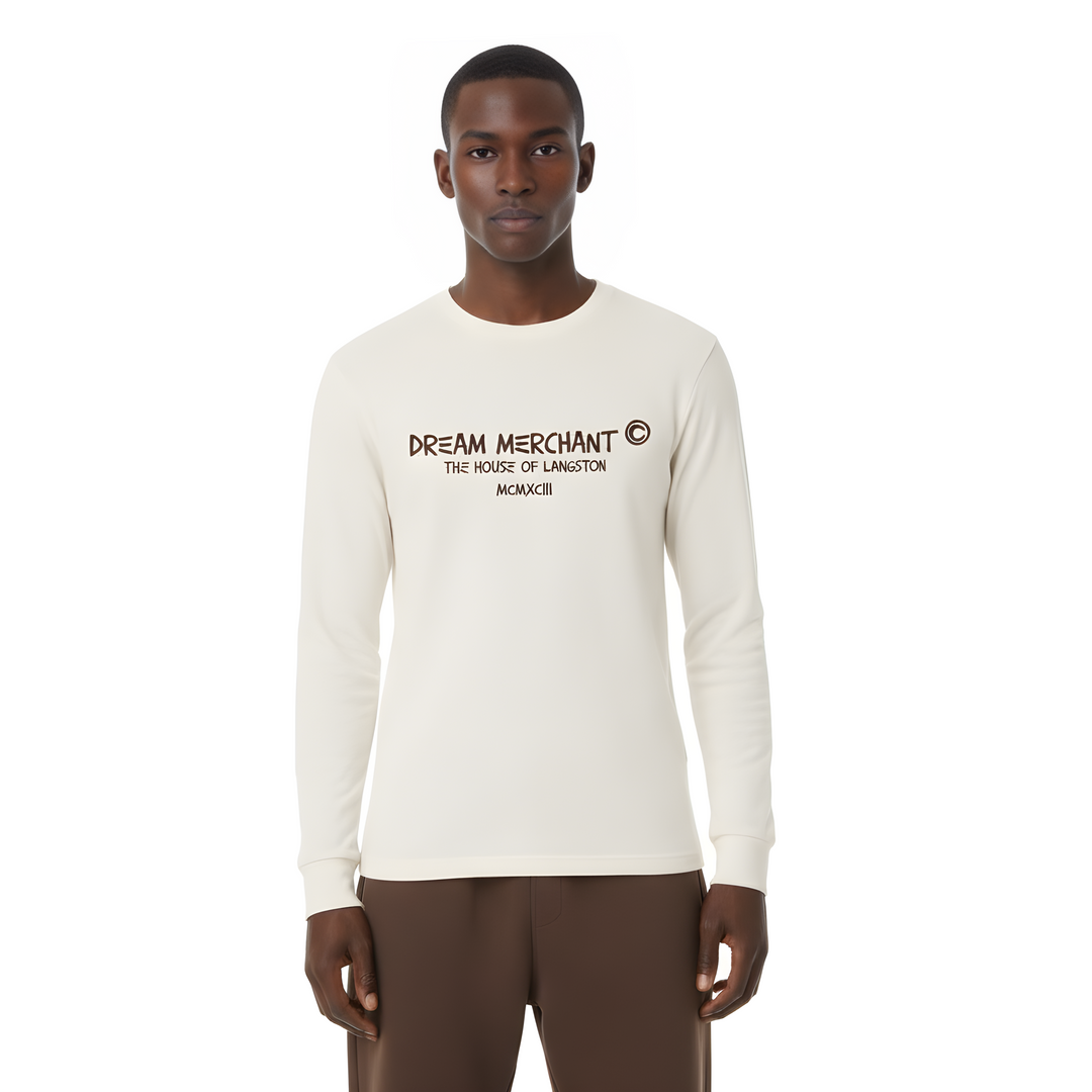 Dream Merchant Logo Thermal Tee — Coffee & Cream The House of Langston